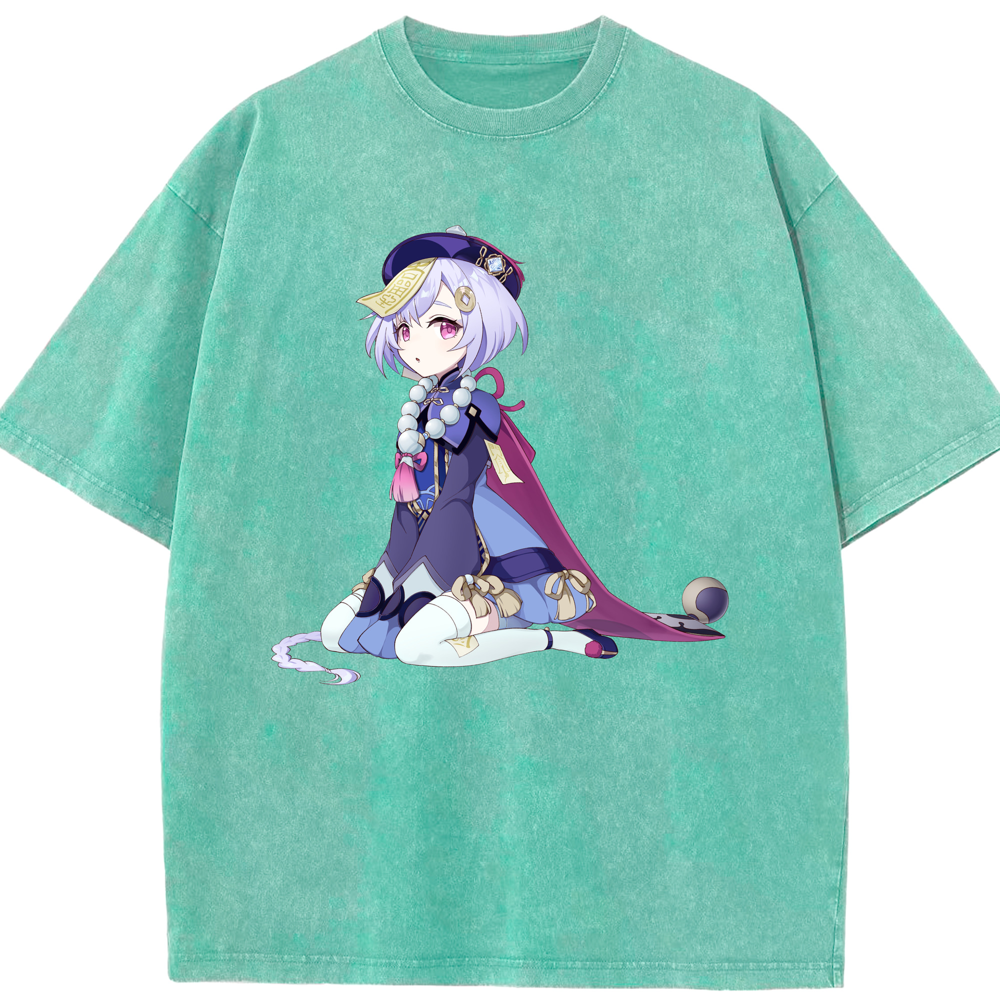 げんし神 七七 なな  genshin Nana 綿100% ヴィンテージ風 半袖Tシャツ（フロントプリント）